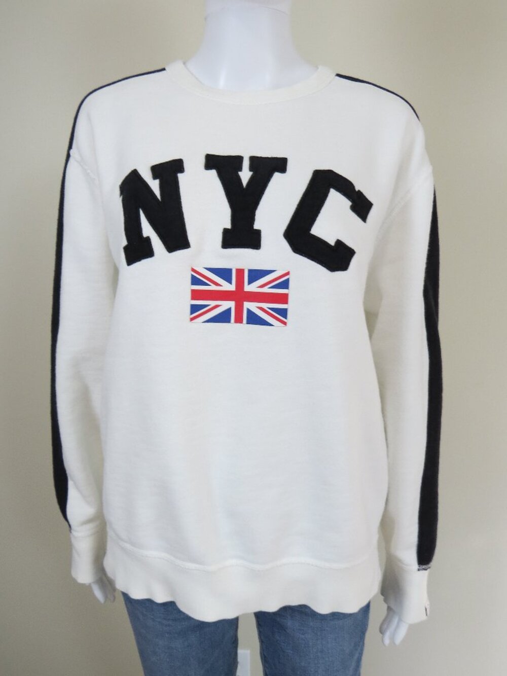 Rag & Bone NYC Terry Cotton Sweatshirt SIZE Medium Union Jack